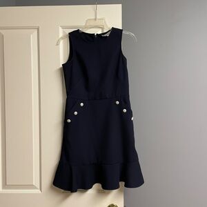 Loft Navy Button Dress, Women, 0 Petite